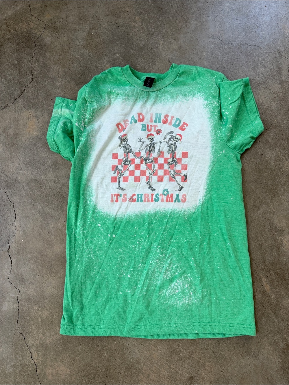 Green Kids Graphic Tee - 'Dead Inside But It's Christmas'